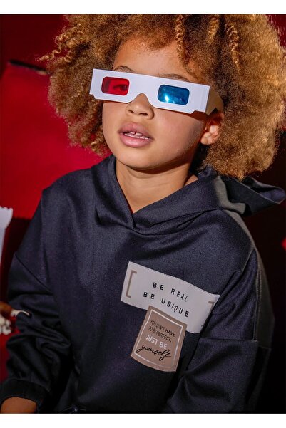 MAYORAL Girl's Printed Sweatshirt Pants Set Black 7853