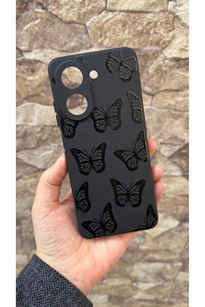 Vip Case Redmi A5 Uyumlu Siyah Kelebek Desenli Silikon Darbe Emici Klasik Kor...