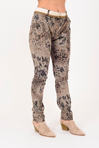 Park Moda 21980 Belt Detail Leopard Print Pants