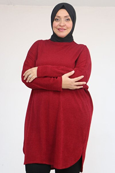 Eslina 58156 Plus Size Basic Mir Tunic - Burgundy