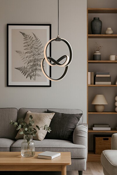 LEGACY Doruk Antrasit Renk Modern Tasarım - Salon - Mutfak - Hol Beyaz Led Sa...