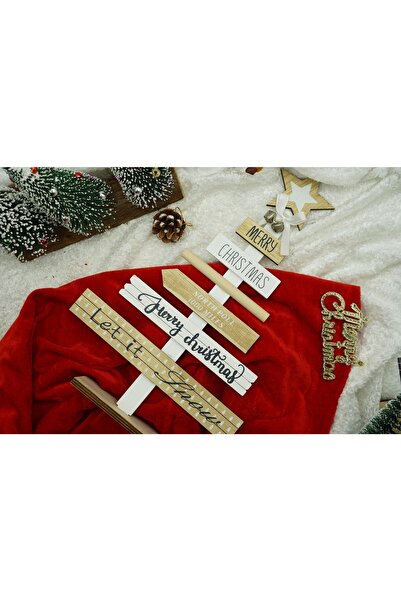 Flippy Διακοσμημένη διακόσμηση τραπεζιού, Χριστουγεννιάτικα Μηνύματα, Κρεμ-Λευκό, Ξύλινο, 22,5 εκ. x 36 εκ., Εσωτερικού χώρου,