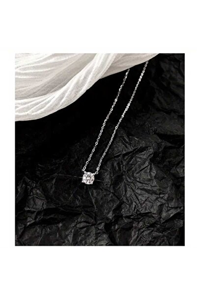 MYSTERY TAKI AKSESUAR Zircon Solitary Stone Chain Necklace