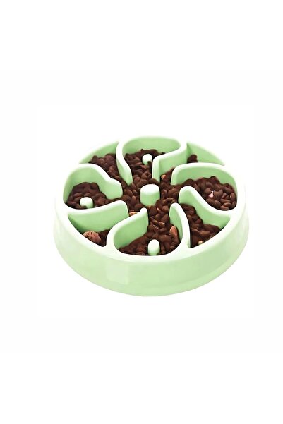 MACVI ® Slow Feeding Dog Bowl — 19 cm, Green, Non-Slip Durable Plastic