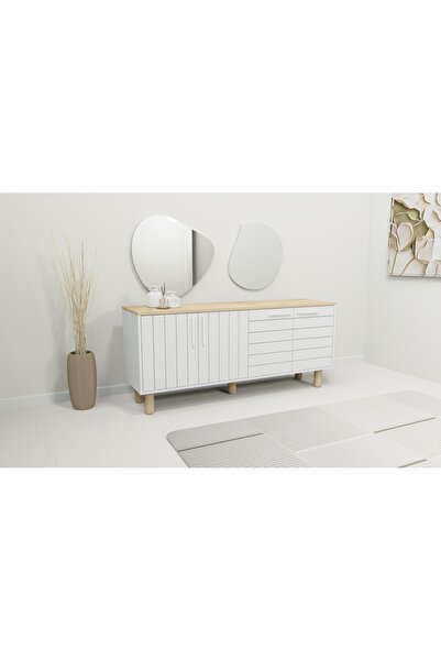 lagomood Stilla Konsol Beyaz Meşe 160 cm