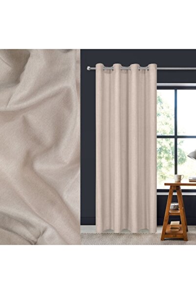 SHOPIENS Decorative Curtain with Rings, Beige, 140x260 cm, Polyester