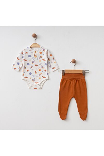 Pasillo طقم هدايا للأولاد مكون من قطعتين من القطن بتصميم الفضاء والخطوط باللو...