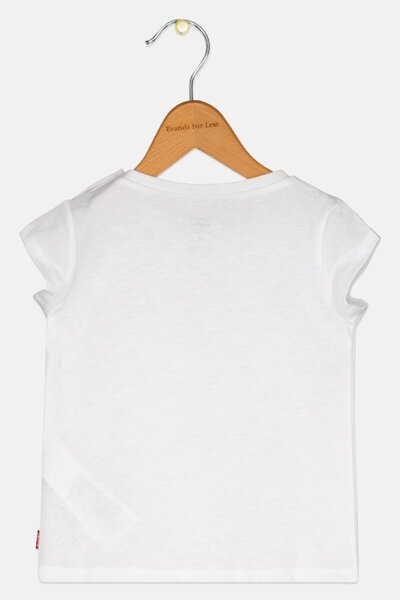 Levi's Toddles Girl Brand Logo Cap Sleeves Top, White