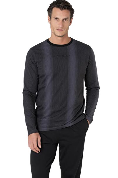 Pierre Cardin Men's Combed Cotton Pajama Set, 100% Cotton, Long Sleeve Straight Leg