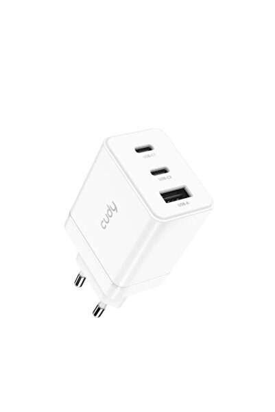 cudy Încărcător de perete CH67, 67W, 2x USB-C PD, 1x USB-A QC 18W, GaN, alb