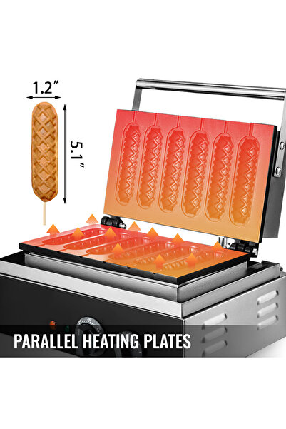 Kitchbox Ticari Endüstriyel Mısır Stick Waffle Makinesi (6'lı)