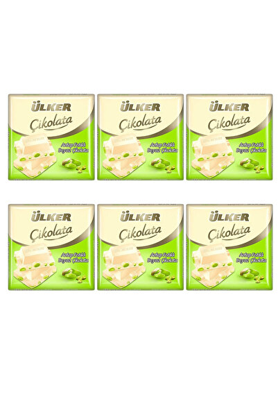 Ülker شوكولاتة أولكر بيضاء بالفستق العنتابي 65 جرام × 6، كرتون