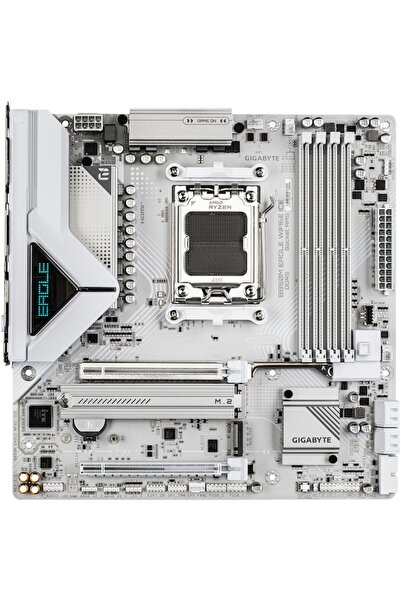 Gigabyte Placă de bază B850M EAGLE WIFI6E ICE, AM5, DDR5, BT, Wi-Fi, mATX, Alb
