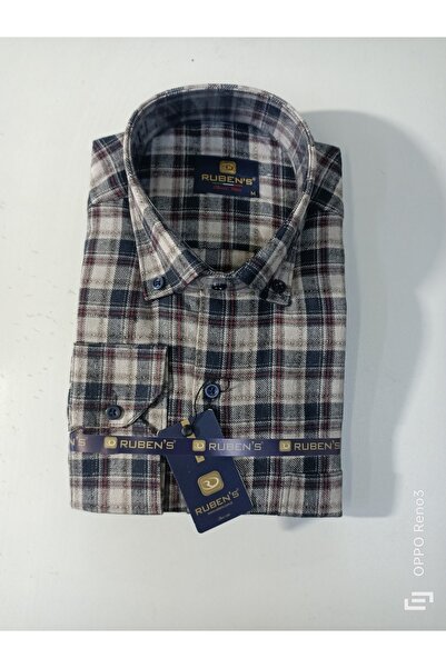 RUBENS GÖMLEK Classic Single Pocket Lapel Button Winter Shirt