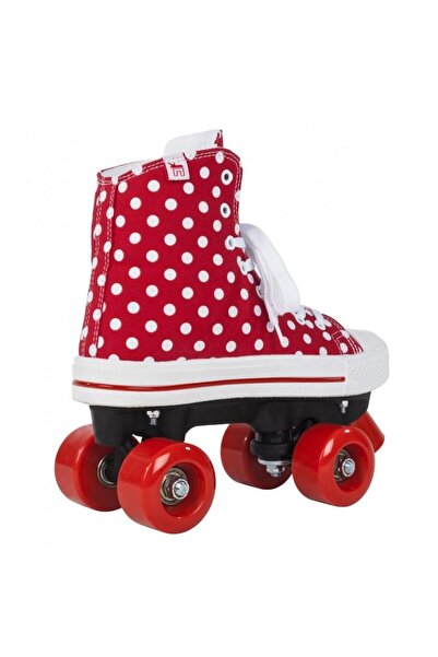 Rookie canvas high polka dots roller skates 36.5 red white