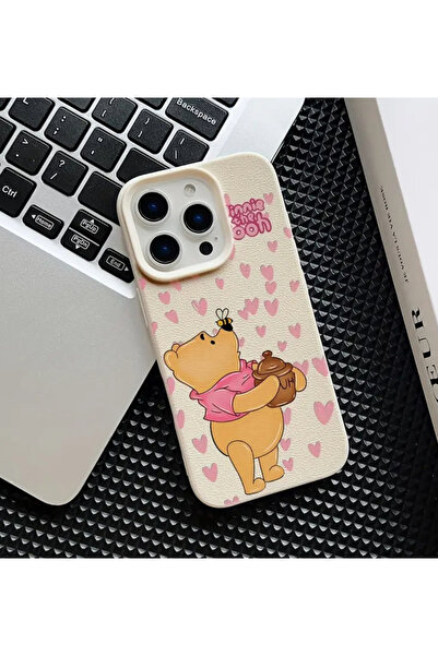 Iphone 16 Kılıfı Dayanıklı Darbe Emici Koruyucu Disney'nin Sevimli Karakteri Winnie The Pooh Tasarım