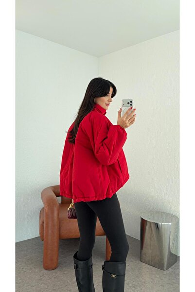 HAZELANNA Red Oversize Puffer Jacket