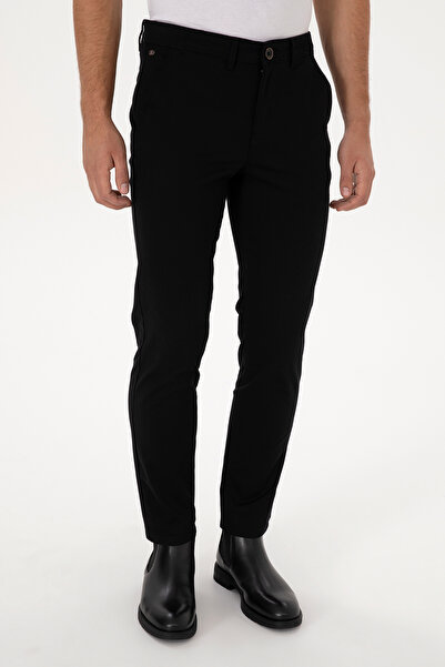 U.S. Polo Assn. Erkek Siyah Slim Fit Kanvas / Chino Pantolon 50308762-VR046