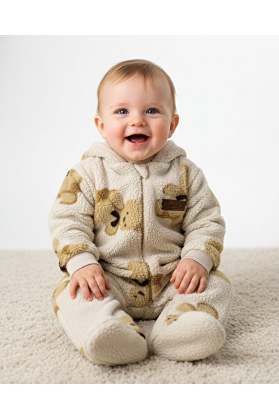 asliva Teddy Ayıcık Welsoft Peluş Bebek Tulum – 6-9 Ay