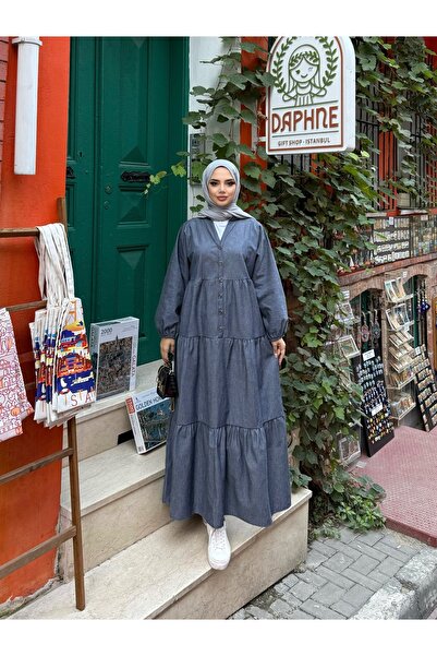 butik hira Γυναικείο Τζιν Φόρεμα Χιτζάμπ