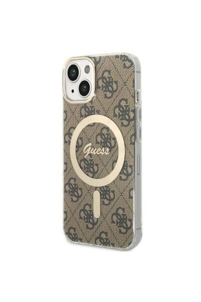 Guess Husă de protecție 4G IML MagSafe pentru iPhone 14, maro
