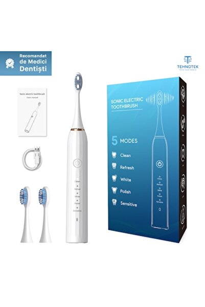 TehnoTek M1 Sonic Electric Toothbrush - 41,000 pulses/min, 5 modes, 3 intensities