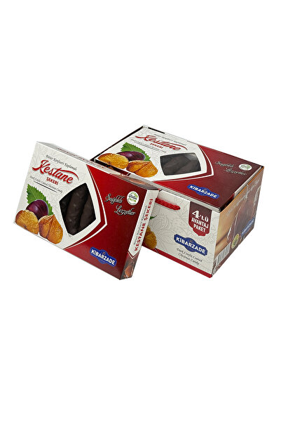 Kibarzade حلوى الكستناء المغطاة بالشوكولاتة 140 جرام × 4 قطع مع كيس هدايا