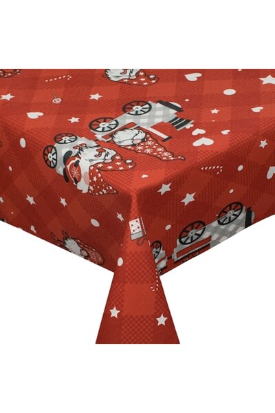 MYONNA IT & E- COMMERCE Decorative Christmas Tablecloth Gnome Train Red 180x1...