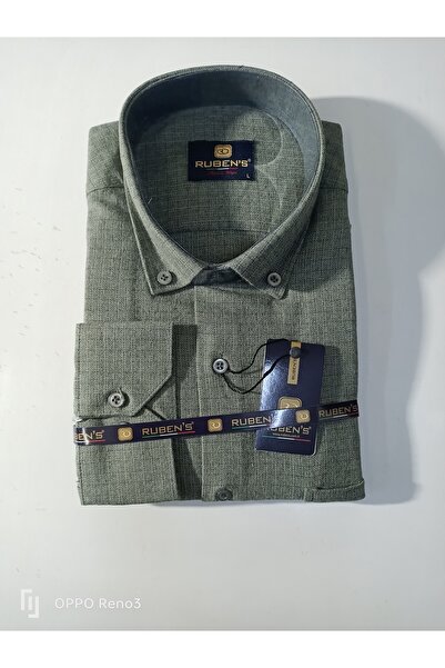 RUBENS GÖMLEK Класична однобортна сорочка з коміром на ґудзиках для зими