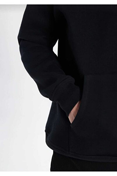 AZRA ÇOCUK GİYİM Unisex Oversized Thick Fleece-Lined 3-Thread Combed Cotton Hoodie with Kangaroo Pocket Black Color...