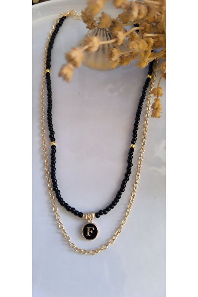 MYSTERY TAKI AKSESUAR Choose the Letter Chain Necklace Black