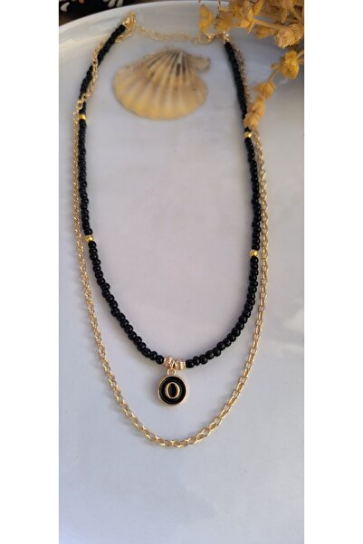 MYSTERY TAKI AKSESUAR Choose the Letter Chain Necklace Black