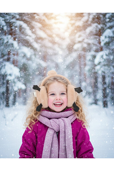 Kervan Pazar سماعات أذن شتوية للأطفال مع أشكال قطيفة وآذان متحركة وأصوات