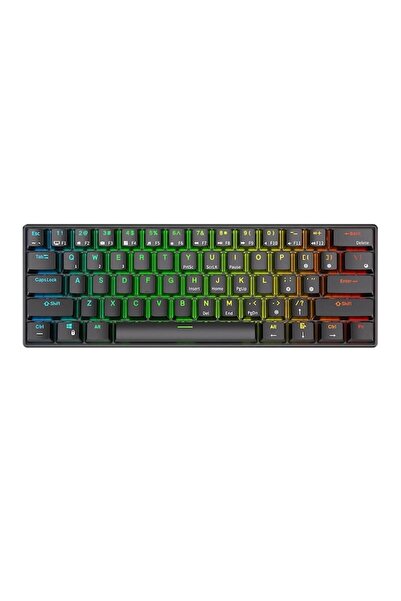 ROYAL KLUDGE RK61 Mechanical Keyboard, RGB, Red Switch, 1450 mAh, Black