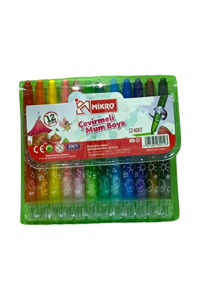 Mikro 12 Renk Çevirmeli Mum Boya