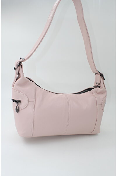 Rosso Collina Genuine Leather Women's Shoulder Bag Pisa Model Powder Pink Real Leather, Stylish and Daily Use 12×32×17cm