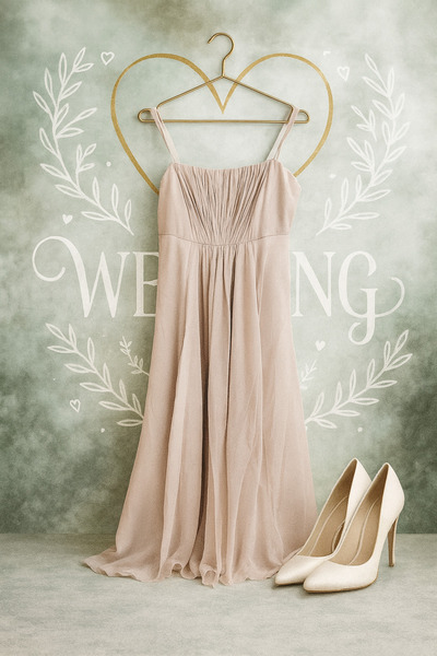 ŞIK VE MUTLU Powder Strap Lined Design Evening Dress Graduation Dress