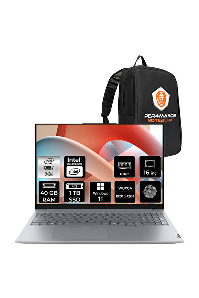 LENOVO ThinkBook 16 G8 Core 7 240H 40GB 1TB SSD 16" FHD+ W11P Taşınabilir Bil...