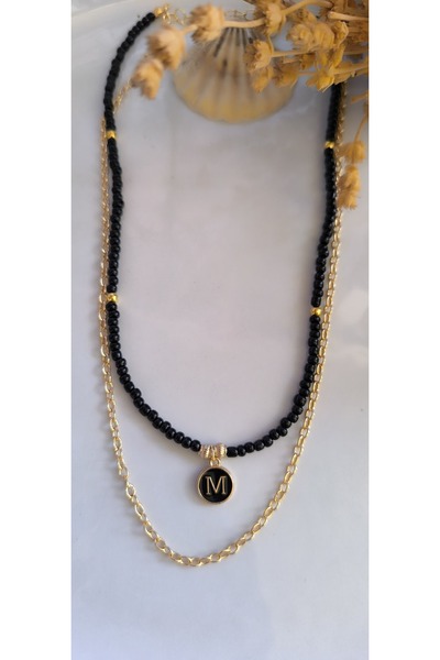 MYSTERY TAKI AKSESUAR Choose the Letter Chain Necklace Black