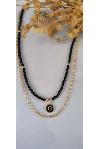 MYSTERY TAKI AKSESUAR Choose the Letter Chain Necklace Black