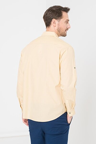 Pegas - Cămașă cu buzunar aplicat la piept, bej, XL