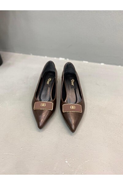 DİVA Kahve Cilt Topuklu Kadın Günlük Ayakkabı