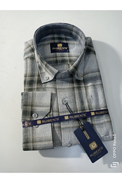 RUBENS GÖMLEK Класична однобортна сорочка з коміром на ґудзиках для зими