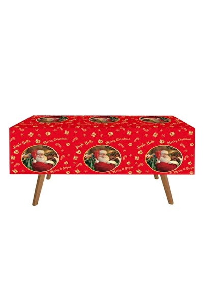 MYONNA IT & E- COMMERCE Disposable Tablecloth with Santa Claus Pattern, Red, ...