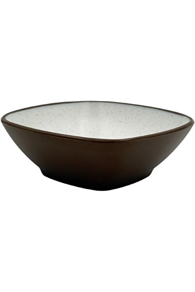 BİNDAWOOD B&D Decorative Melamine Bowl, 13.9x7.1cm Brown and White