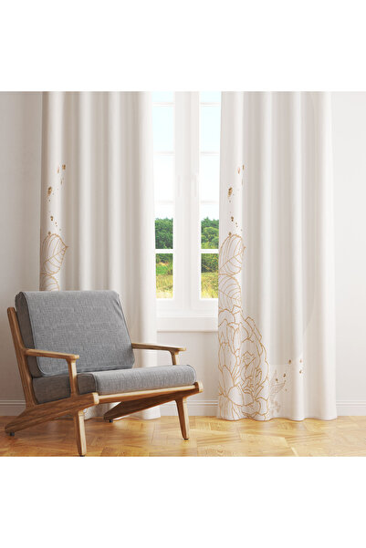 LadiesHome White Background Premium Minimalist Single Wing Background Curtain...