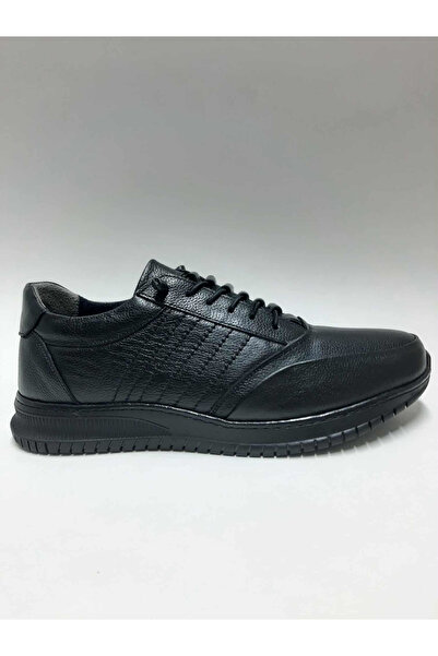 Hsa Genuine Leather Laceless Comfortable Daily Flexible Rubber Sole Black Win...
