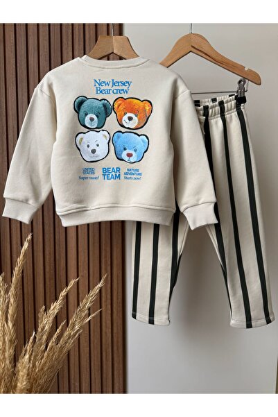 LUCCO Barbosa Sweatshirt Pants Eşortman Stylish 2-Piece Cotton Without Piping Men's Set 100% Cotton Brushed