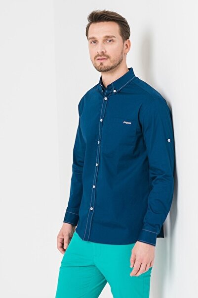 Pegas košile s náprsní kapsou, tmavě modrá, S