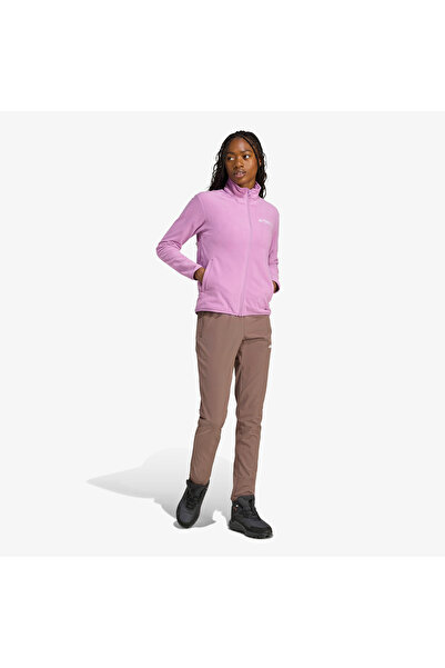 adidas Multi Essentials Full Zip Fleece Kadın Mor Yürüyüş Polar